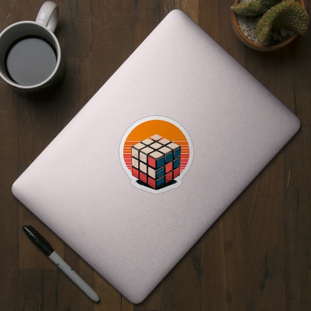 Retro speed cube puzzle by TomFrontierArt